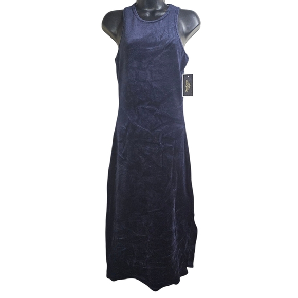Juicy Couture Dresses & Skirts - NWT Juicy Couture Velour Tank Dress Dark Blue Regal High Neck Small
